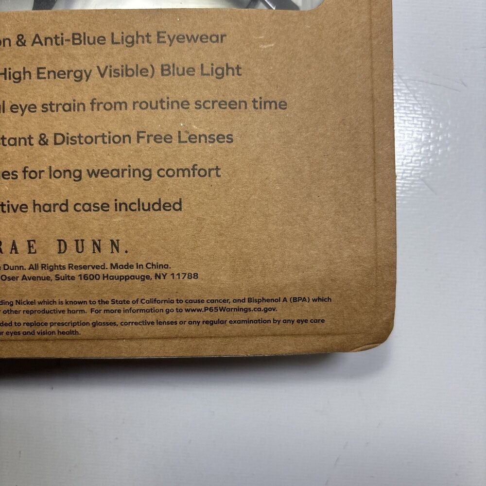 Rae Dunn  2 Pair Blue Light Blocking Reading Glasses & 1 Case  ~ Brown & Clear - Picture 13 of 13